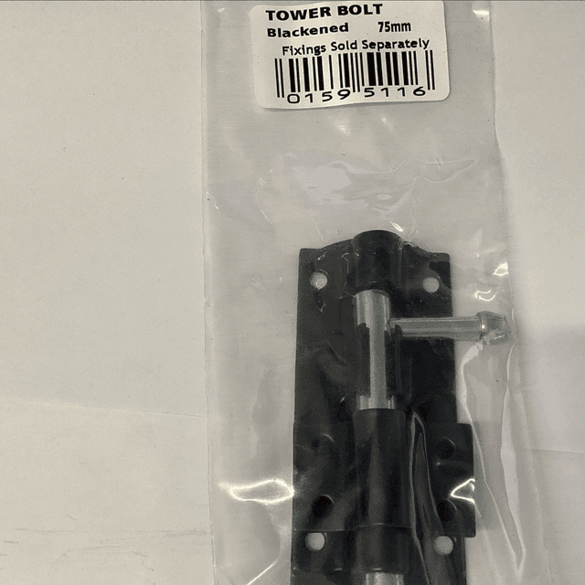 Tower bolt blk 75mm 0159511